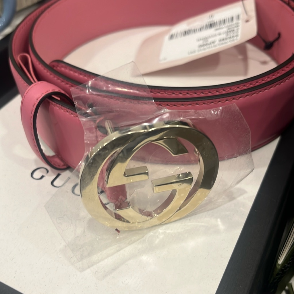 Gucci Pink Leather Belt Brand New Size 90